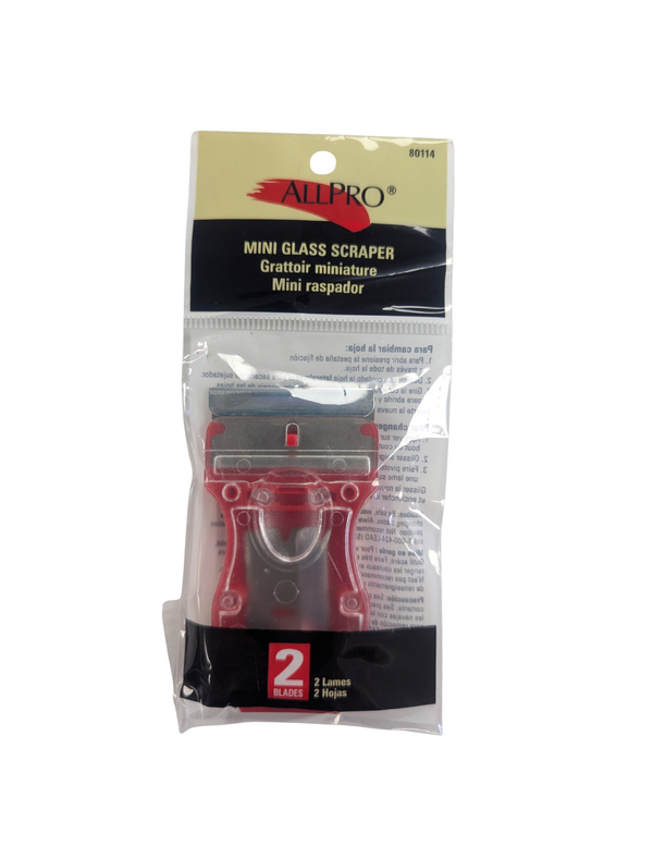 ALLPRO Mini Glass Scraper - w/2 blades