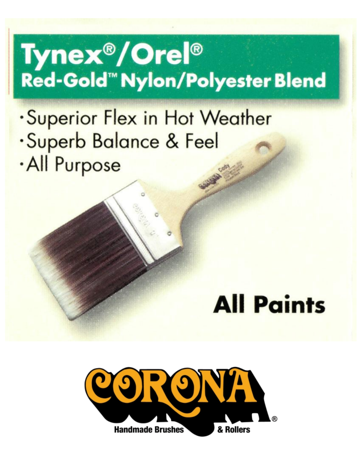 Corona - DELTA Tynex/Orel Paint Brush - Thin Handle