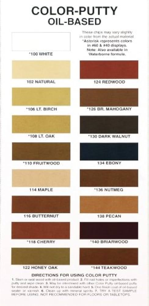 Color Putty Oil Based Wood Filler 3.68 OZ.