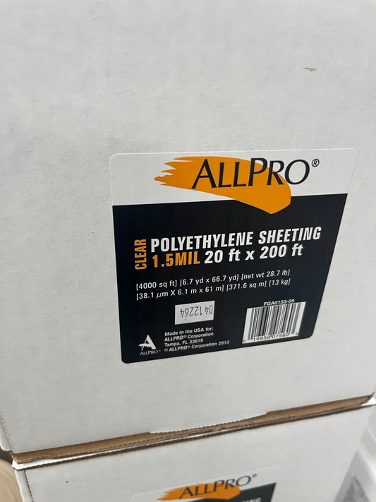 20'x200' 1.5 Mil Painter's Plastic