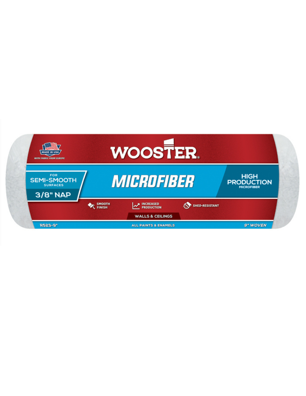 Wooster Microfiber R523 - 9" Regular Paint Roller Cover - 3/8"nap
