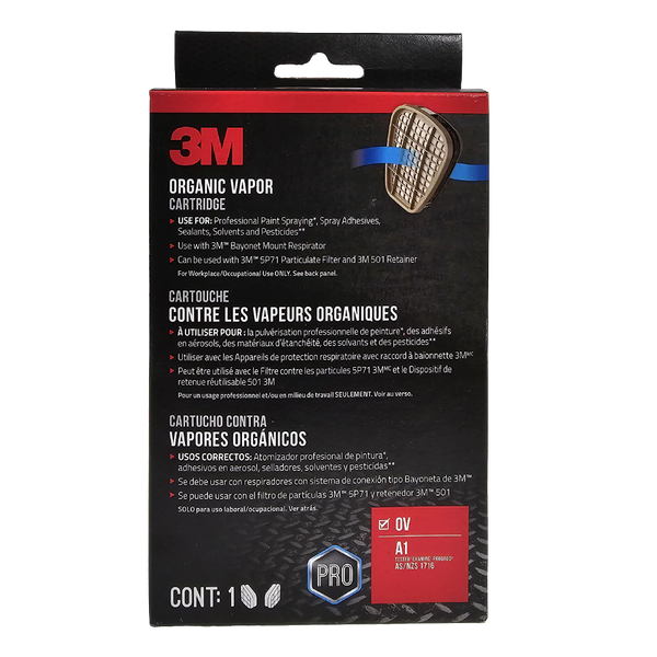 3M Organic Vapor Replacement Cartridges 6001P1-DC (Pair)