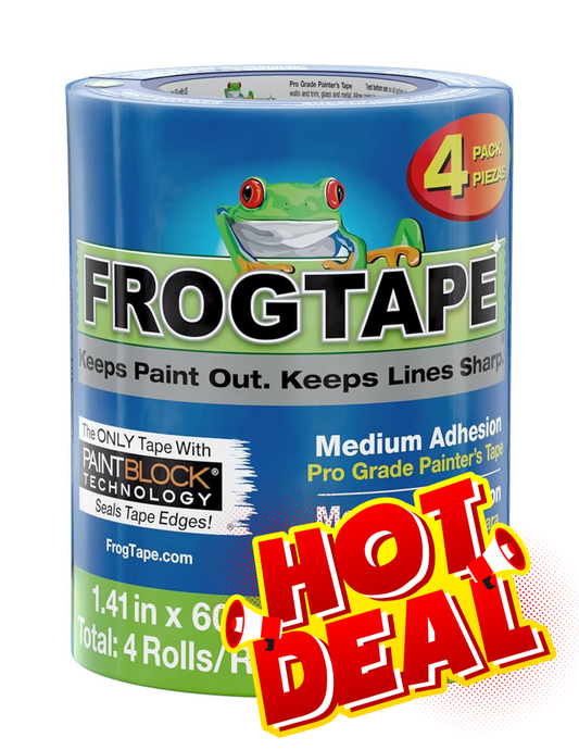 1 FrogTape Pro Grade 1.5 in. W x 60 yd. L -Medium Strength Painter's Tape- 4 pk