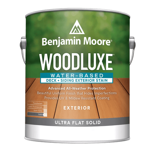 Woodluxe® Water-Based Deck + Siding Exterior Stain - Ultra Flat Solid 0695