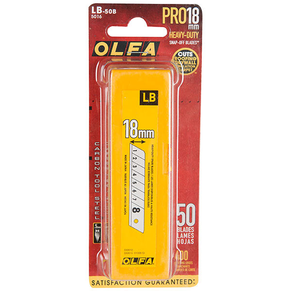OLFA LB-50B 18mm 8Pt - Snap Off BLADES - 50Pk