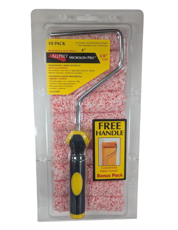 Allpro 4" Microlon Pro 3/8" nap (10pk)
