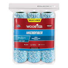 Wooster R527-9" Microfiber 3/8"nap roller 3pk