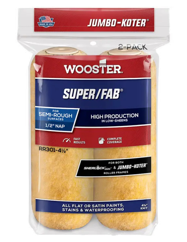 Wooster Jumbo-Koter 4.5"- Super/Fab Fabric RR301 - 1/2"nap
