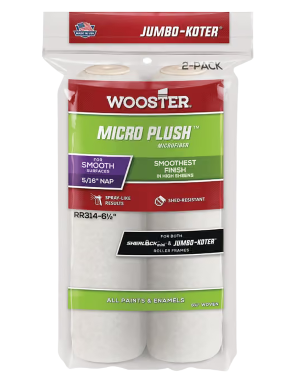 Wooster Jumbo-Koter 6.5"- Micro Plush Microfiber RR314 - 5/16"nap
