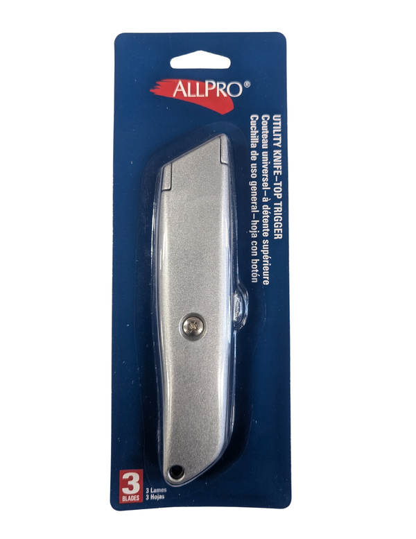 ALLPRO Utility Knife - Top Trigger - w/3 blades
