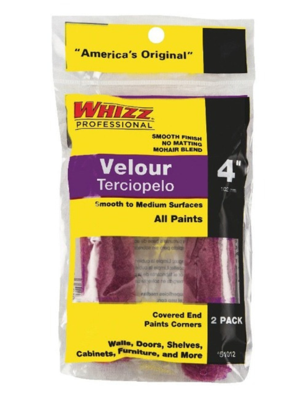 Whizz Velour 4 in. W x 3/16 in. Mini Paint Roller Cover 2 pk