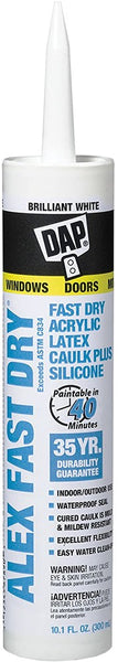 Dap 18425 10.1oz White Alex Plus Fast Dry Caulk