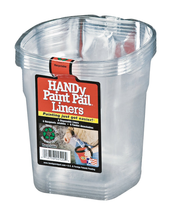 HANDy Paint Pail Clear 1 qt. Plastic Liner - 6pk
