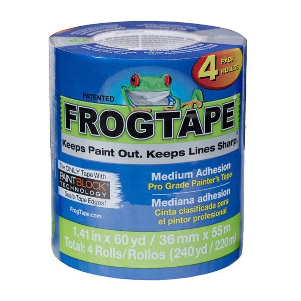 FrogTape Pro Grade 1.41 in. W x 60 yd. L Blue Medium Strength Painter's Tape 4 pk