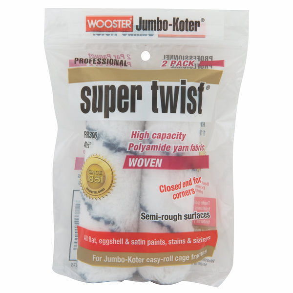 Wooster  Jumbo-Koter Super Twist Yarn 4-1/2 in. W x 1/2 in. Paint Roller Cover 2 pk - DISCONTINUED