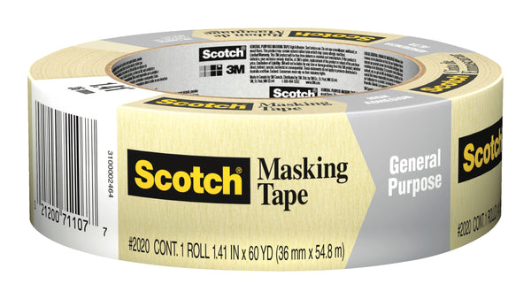 Scotch Contractor Grade 1.41 in. W x 60.1 yd. L Beige Medium Strength Masking Tape 1 pk