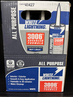 White Lightning 30060 10 oz. White 3006 Plastic Cart Original Formula Caulk