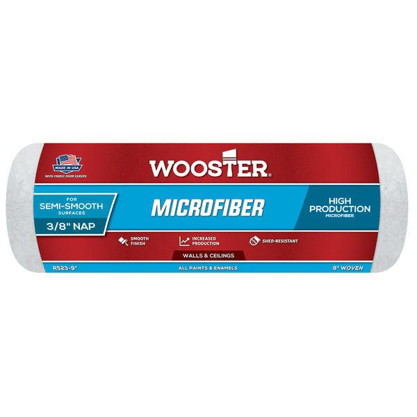 Wooster Microfiber 9 in. W x 3/8 in. Regular Paint Roller Cover 1 pk R523-9