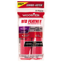 Wooster Jumbo-Koter Red Feather Velour 4-1/2 in. W x 1/4 in. Mini Roller Cover 2 pk