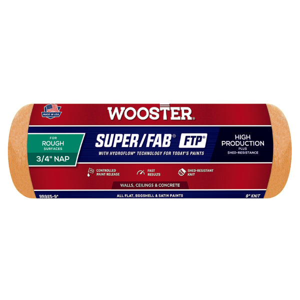Wooster Super/Fab FTP Synthetic Blend 9 in. W x 3/4 in. Paint Roller Cover 1 pk
