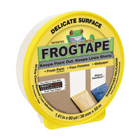 FrogTape 1.41 in. W x 60 yd. L Delicate Surface Painter's Tape - Yellow