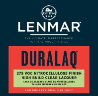 Lenmar DuraLaq 275 VOC Production High Build Nitrocellulose Lacquer - Satin 1M.2424