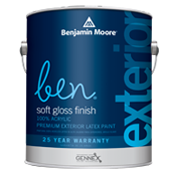 Benjamin Moore ben Waterborne Exterior Paint - Soft Gloss 543