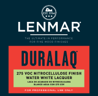 Lenmar DuraLaq 275 VOC Water White Nitrocellulose Lacquer - Satin 1LL.2314