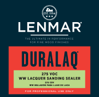 Lenmar UltraLaq 275 VOC Water White Lacquer Sanding Sealer 1C.2153